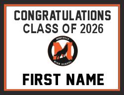 First Name Center  - Montville High School Grad sign