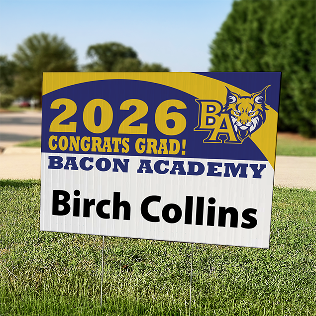 Bacon Academy Graduation Lawn Signs- Personalized